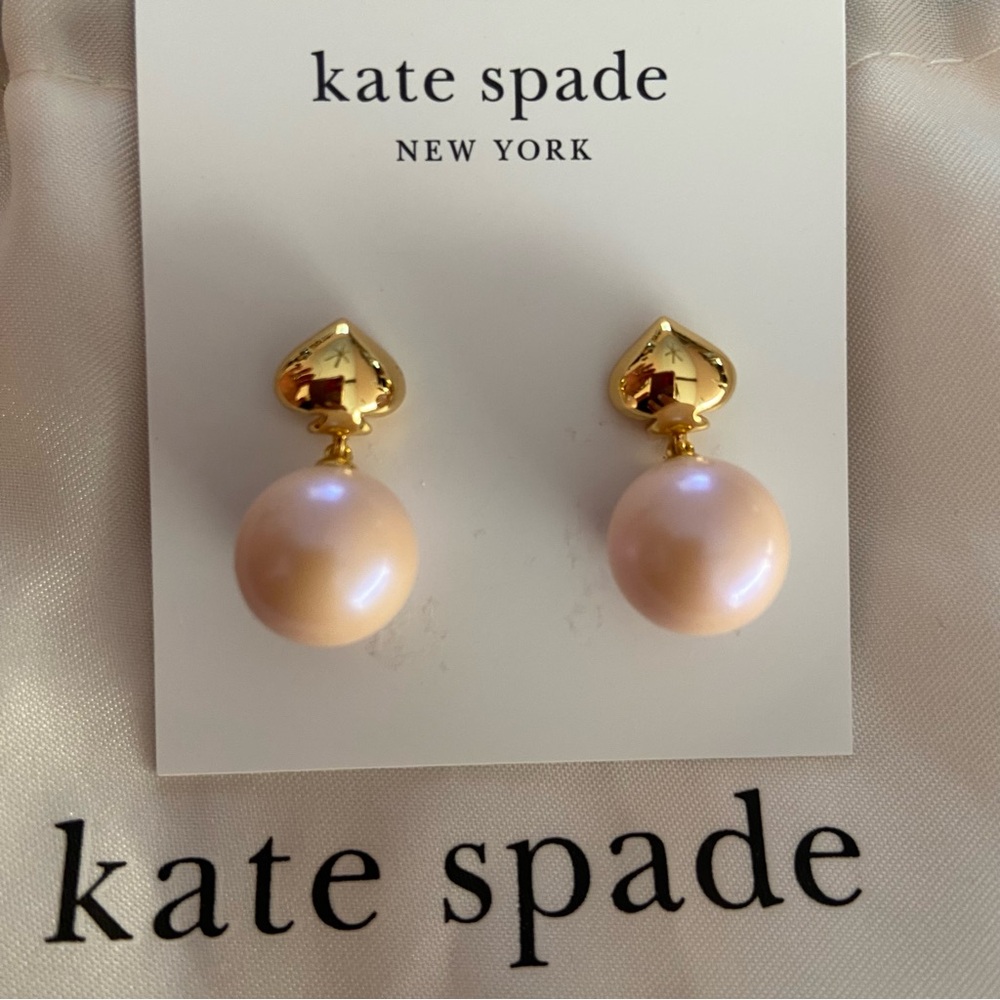 Kate Spade Gold and Pink Pearlie Earrings NWT